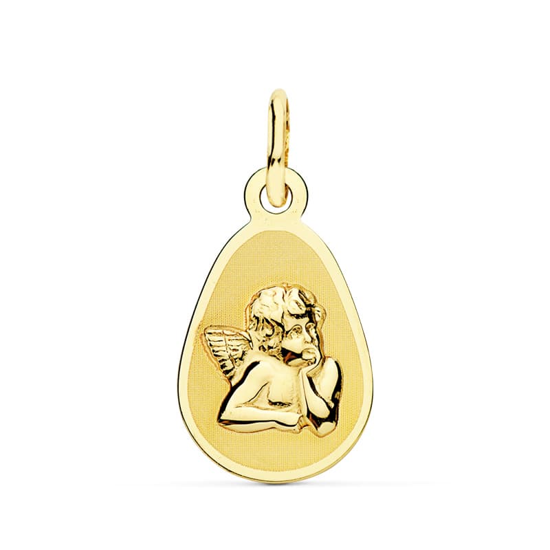 Medalla Angel Burlon. 17 x 10 mm de oro amarillo 18K