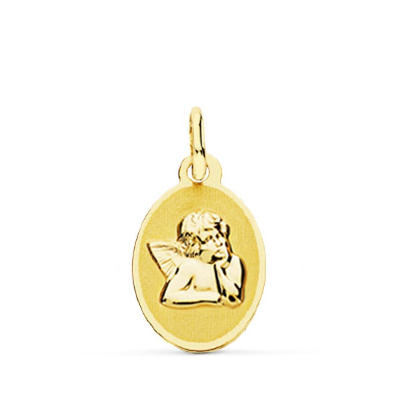 18K MEDALLA ORO AMARILLO ANGELITO BURLON. 17X10 MM