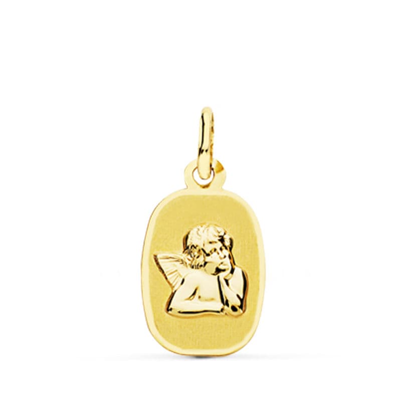 Medalla Angelito Burlon. 17 x 10 mm de oro amarillo 18K