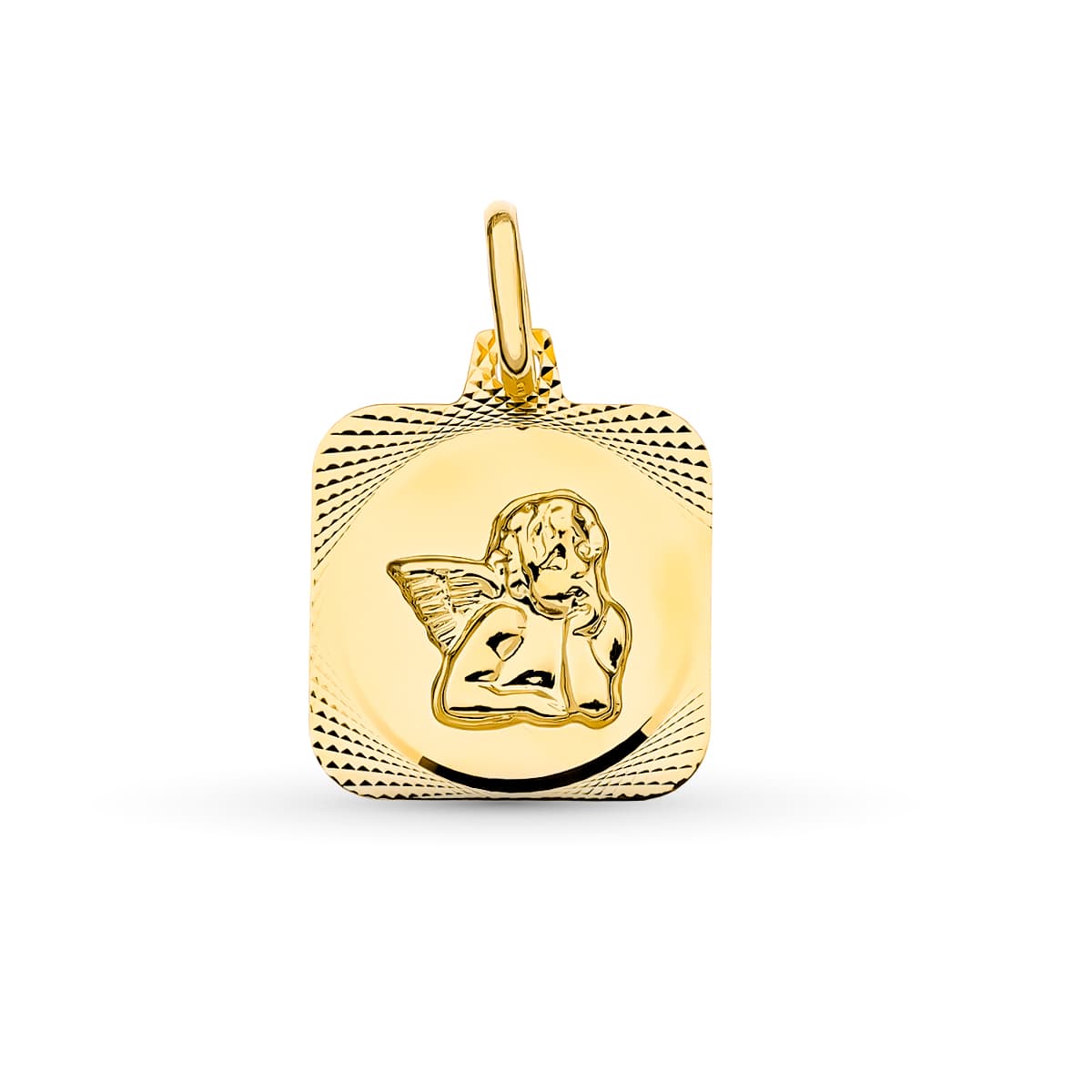 Medalla Angel Burlon. 15 x 13 mm de oro amarillo 18K