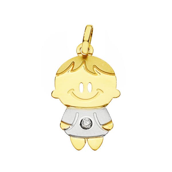 18K COLGANTE ORO BICOLOR NIÑO 22X13 MM