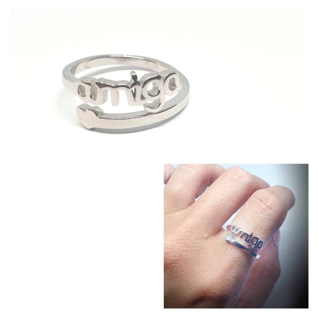 Anillo amiga de plata de ley
