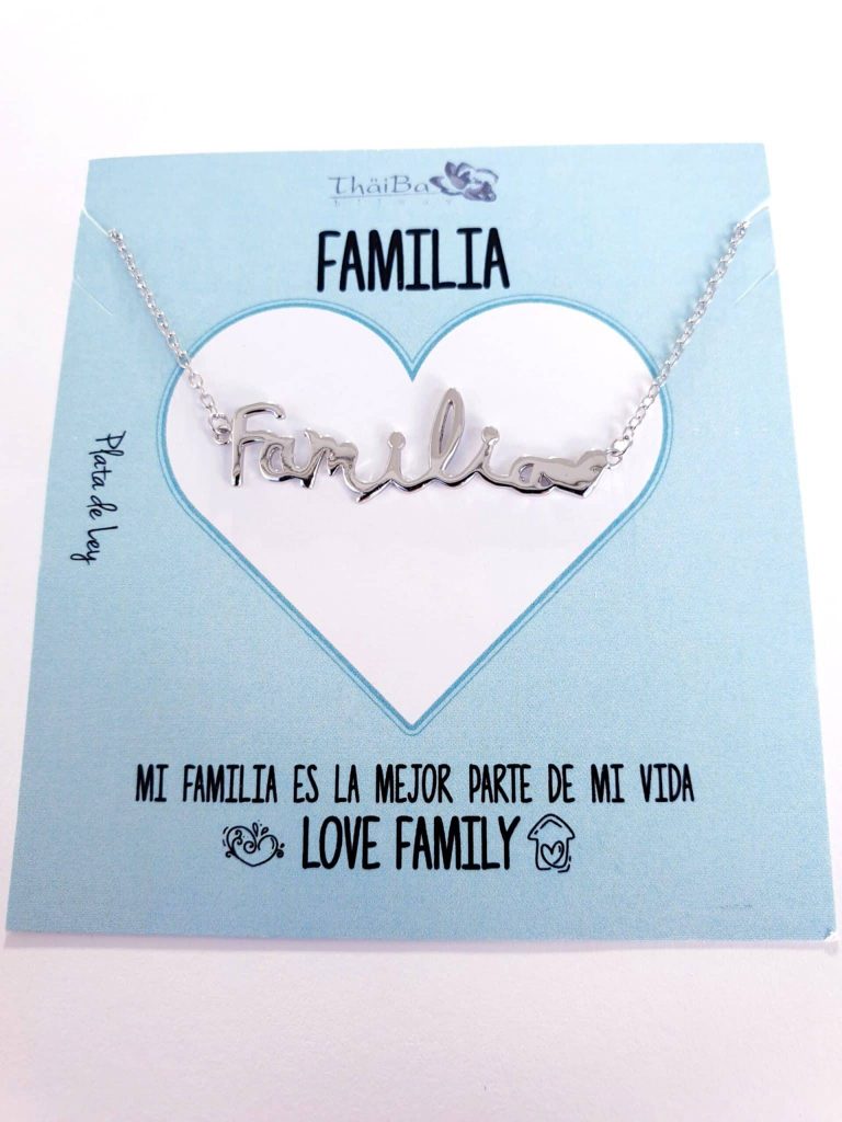 Collar familia de plata de ley