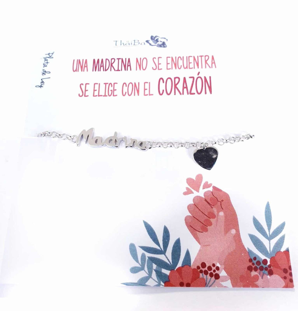 Pulsera madrina de plata de ley - vista adicional
