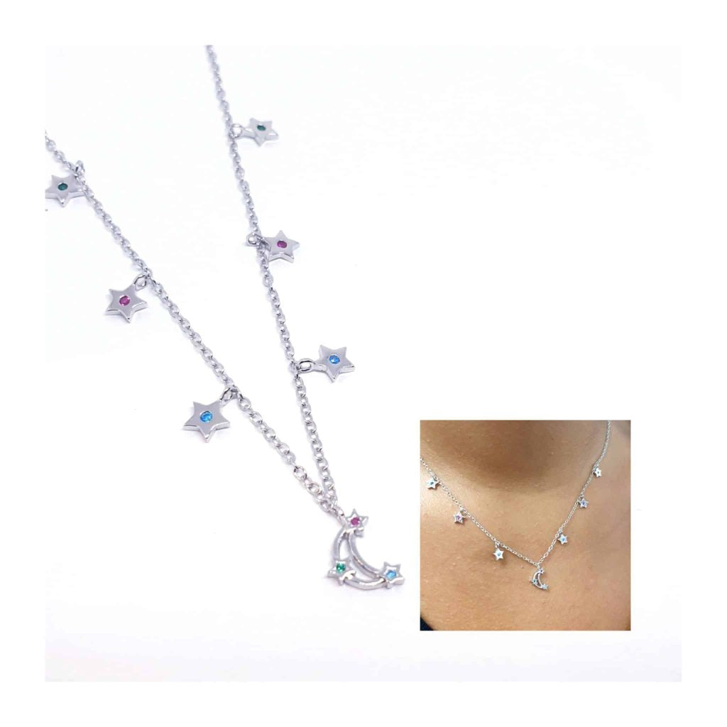 Collar luna happy de plata de ley