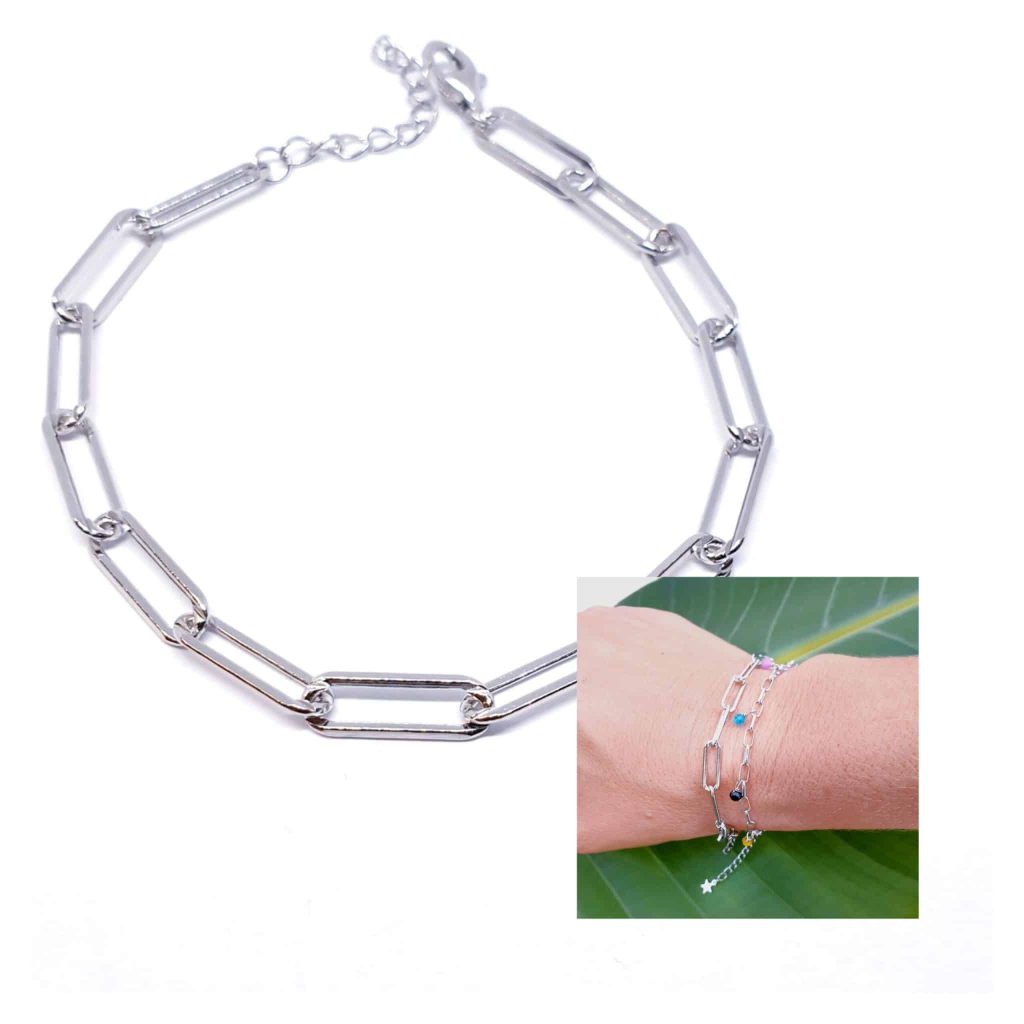 Pulsera eslabon basic de plata de ley