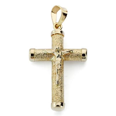 Cruz Cristo 21x14 x 3 mm de oro amarillo 9K