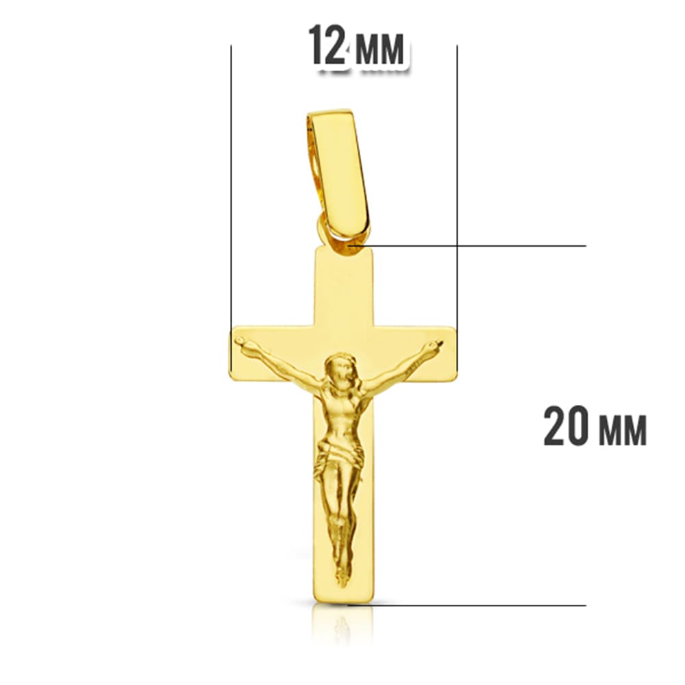 18K CRUZ ORO AMARILLO CON CRISTO. 22X13 MM