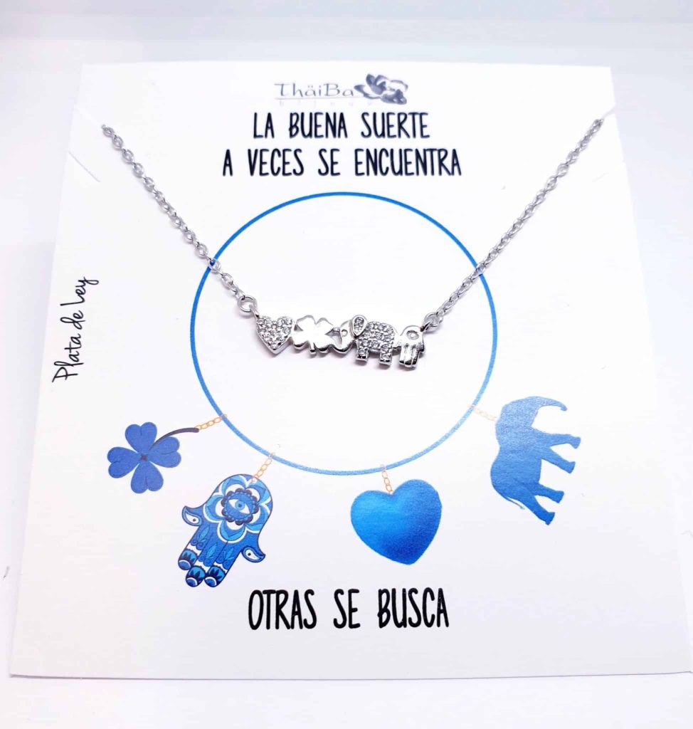 Collar buena suerte de plata de ley