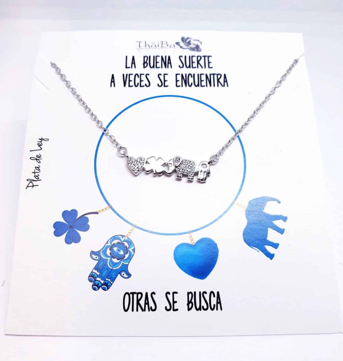 Collar buena suerte de plata de ley - vista adicional