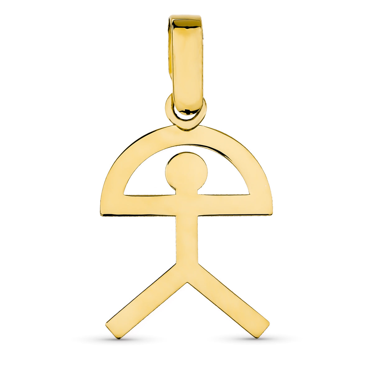 18K COLGANTE AMULETO ORO AMARILLO INDALO SILUETA MEDIANO 18X12 MM