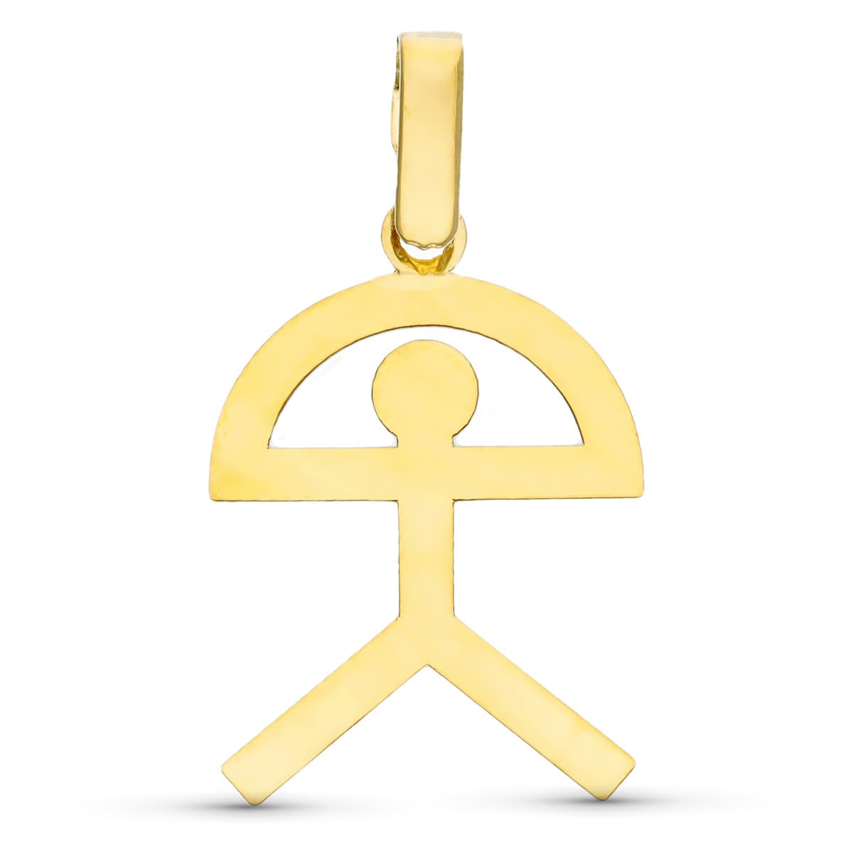 18K COLGANTE AMULETO ORO AMARILLO INDALO SILUETA GRANDE