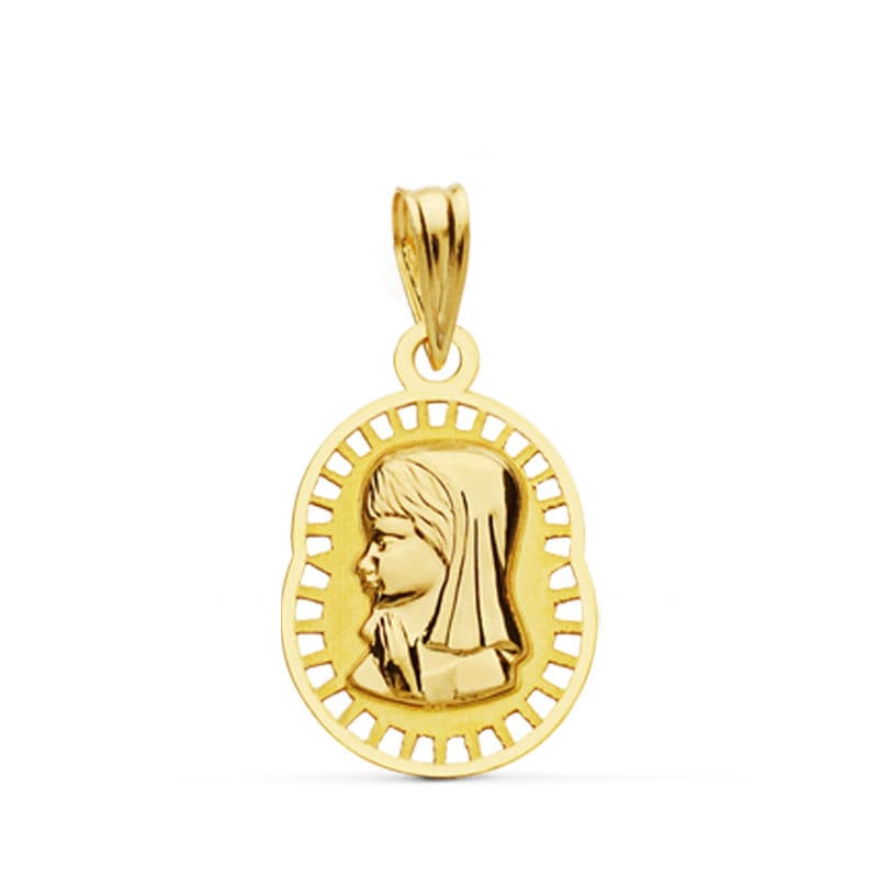 18K MEDALLA ORO AMARILLO VIRGEN NIÑA 19X12 MM
