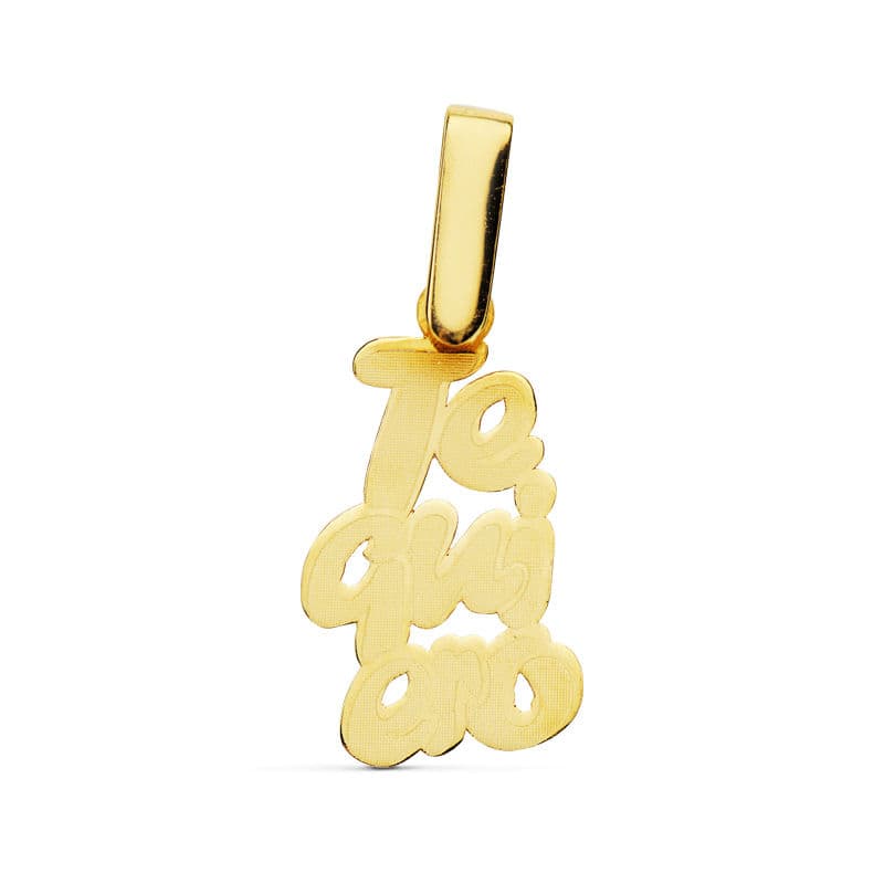 18K COLGANTE ORO AMARILLO " TE QUIERO " LASER. 17X10 MM C. AMOR