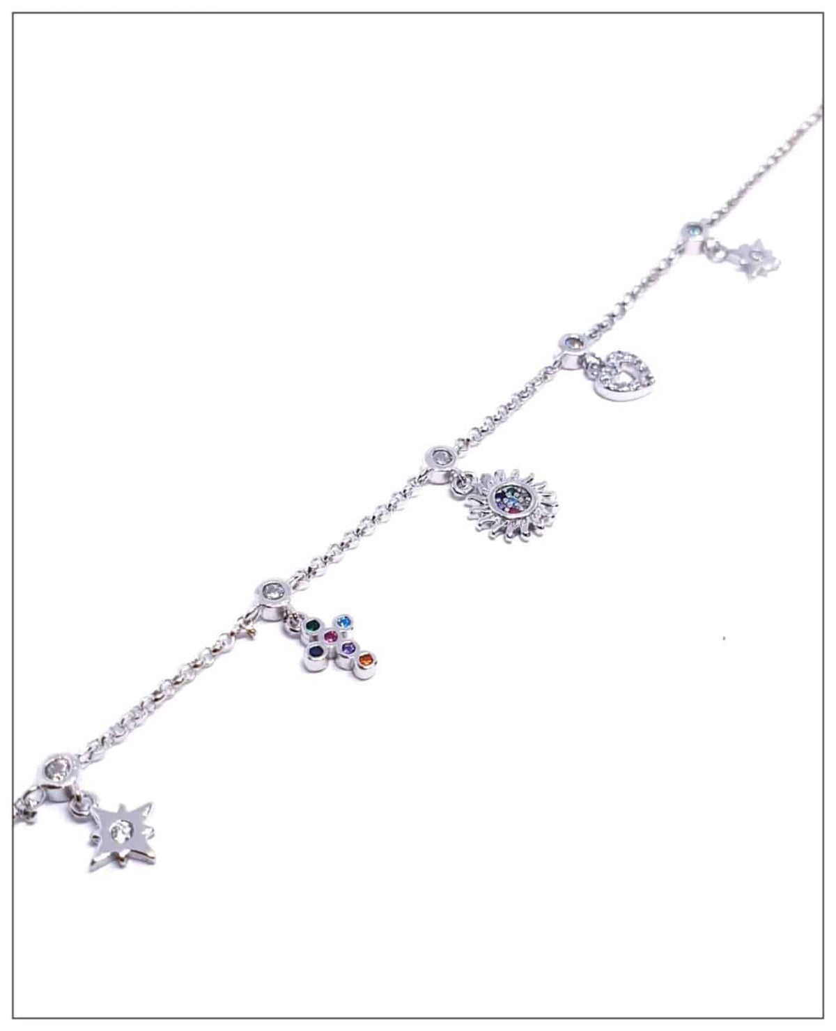 Pulsera charms colores de plata de ley - vista adicional