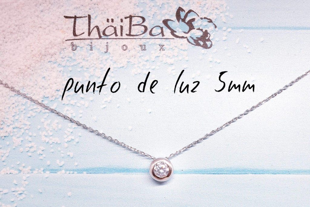 Collar punto de luz 5mm de plata de ley