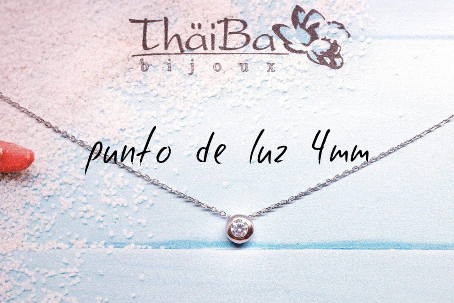 Collar punto de luz 4mm de plata de ley - vista adicional