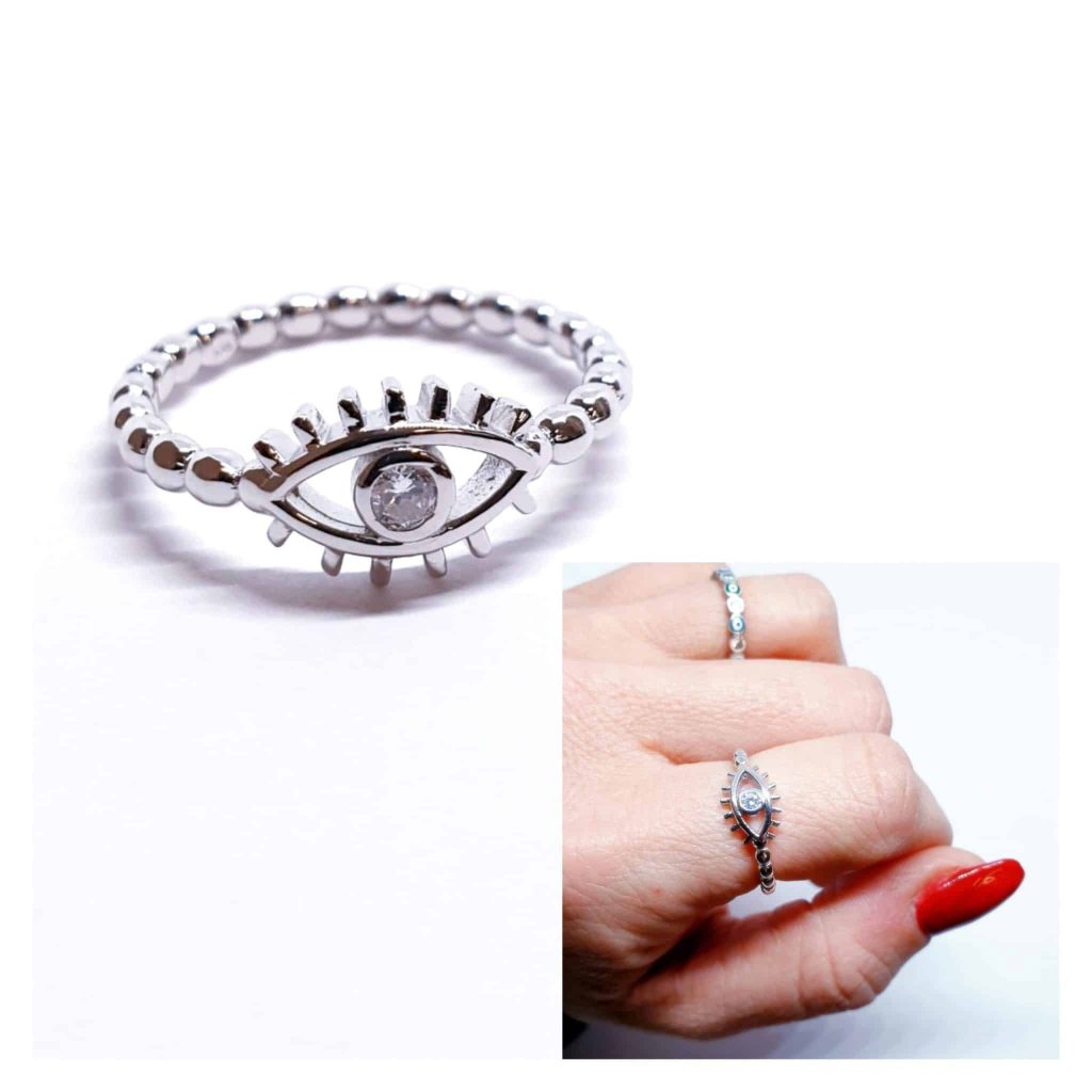 Anillo ojo eye de plata de ley