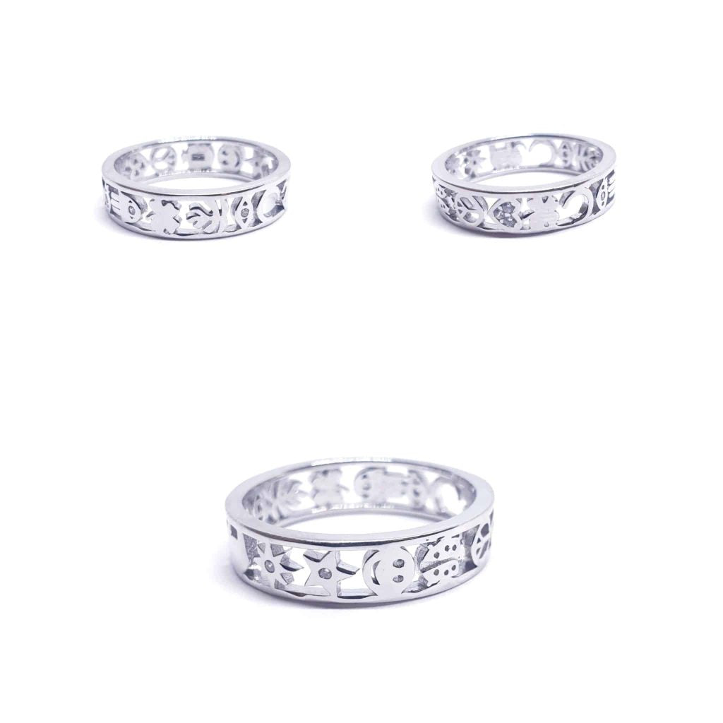 Anillo lucky de plata de ley