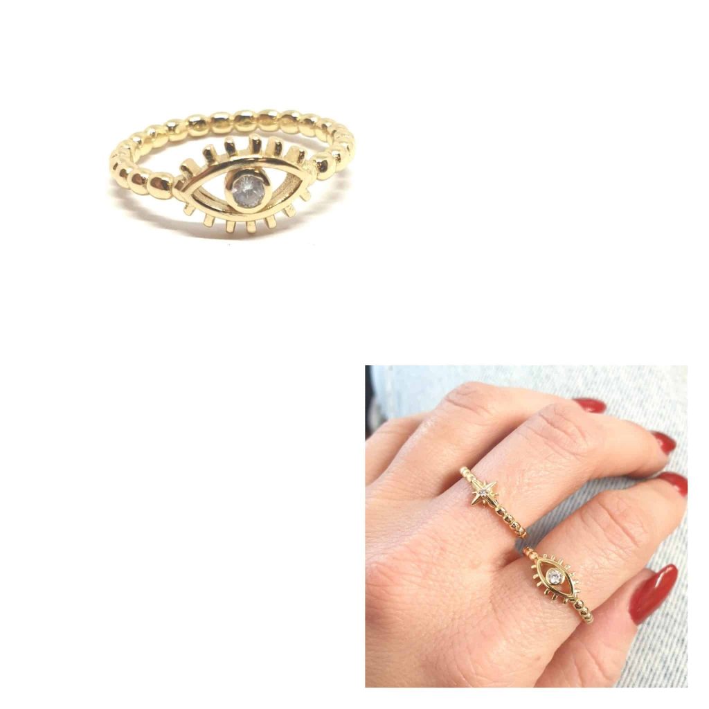 Anillo eye oro de plata de ley