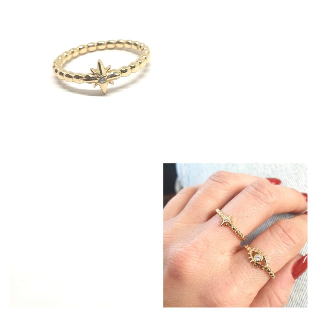 Anillo estrella polar oro de 14 quilates