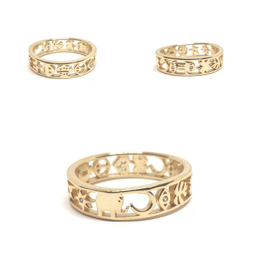 Anillo lucky oro de 14 quilates