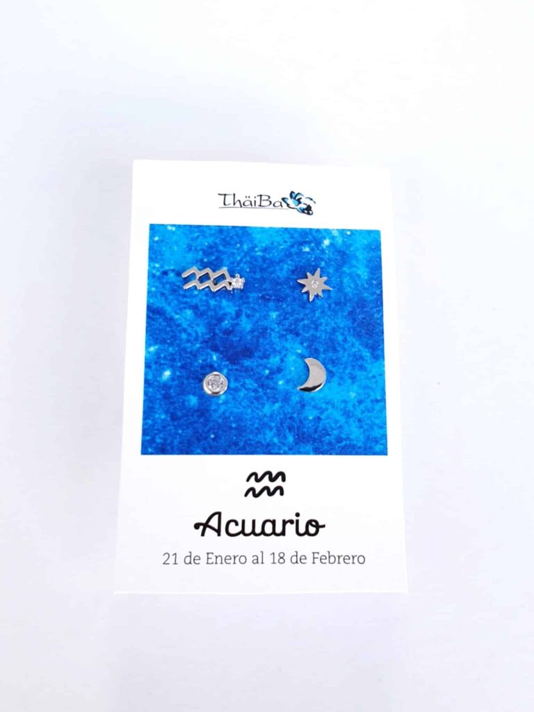 Pendientes constelación acuario de plata de ley