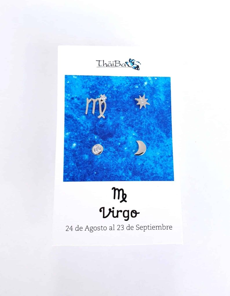 Pendientes constelación virgo de plata de ley
