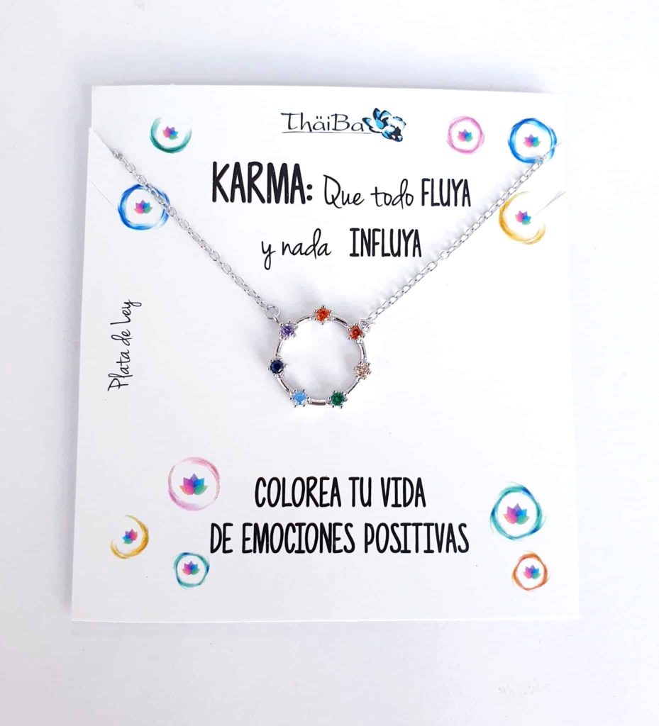 Collar karma color de plata de ley