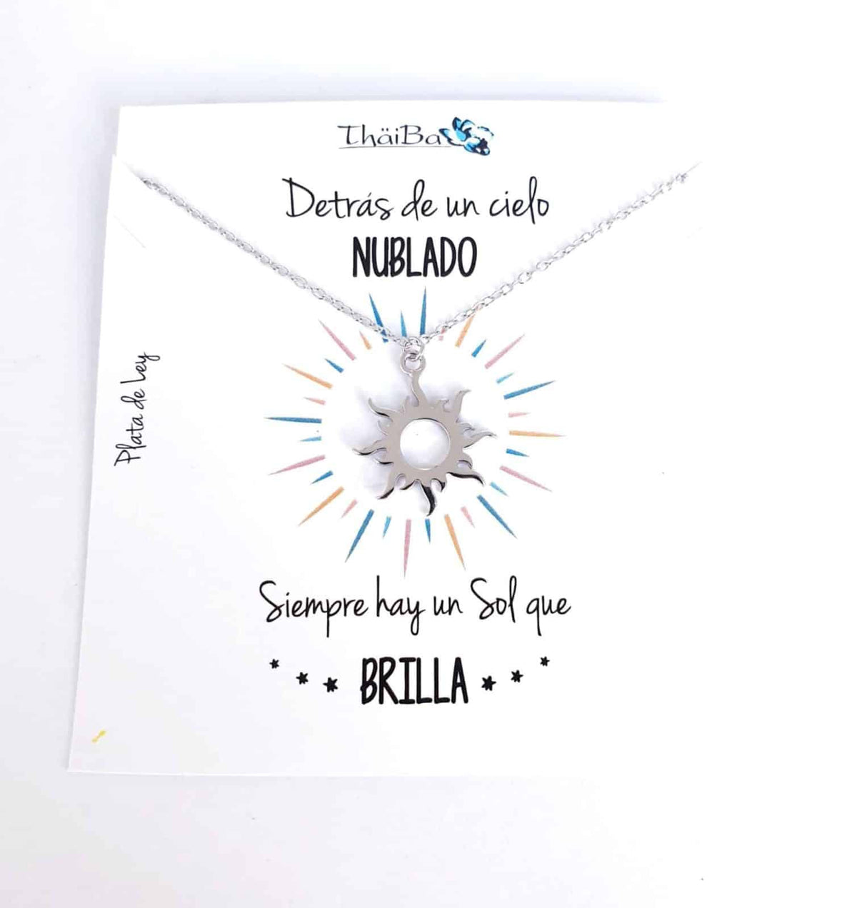 Collar sol de plata de ley - vista adicional