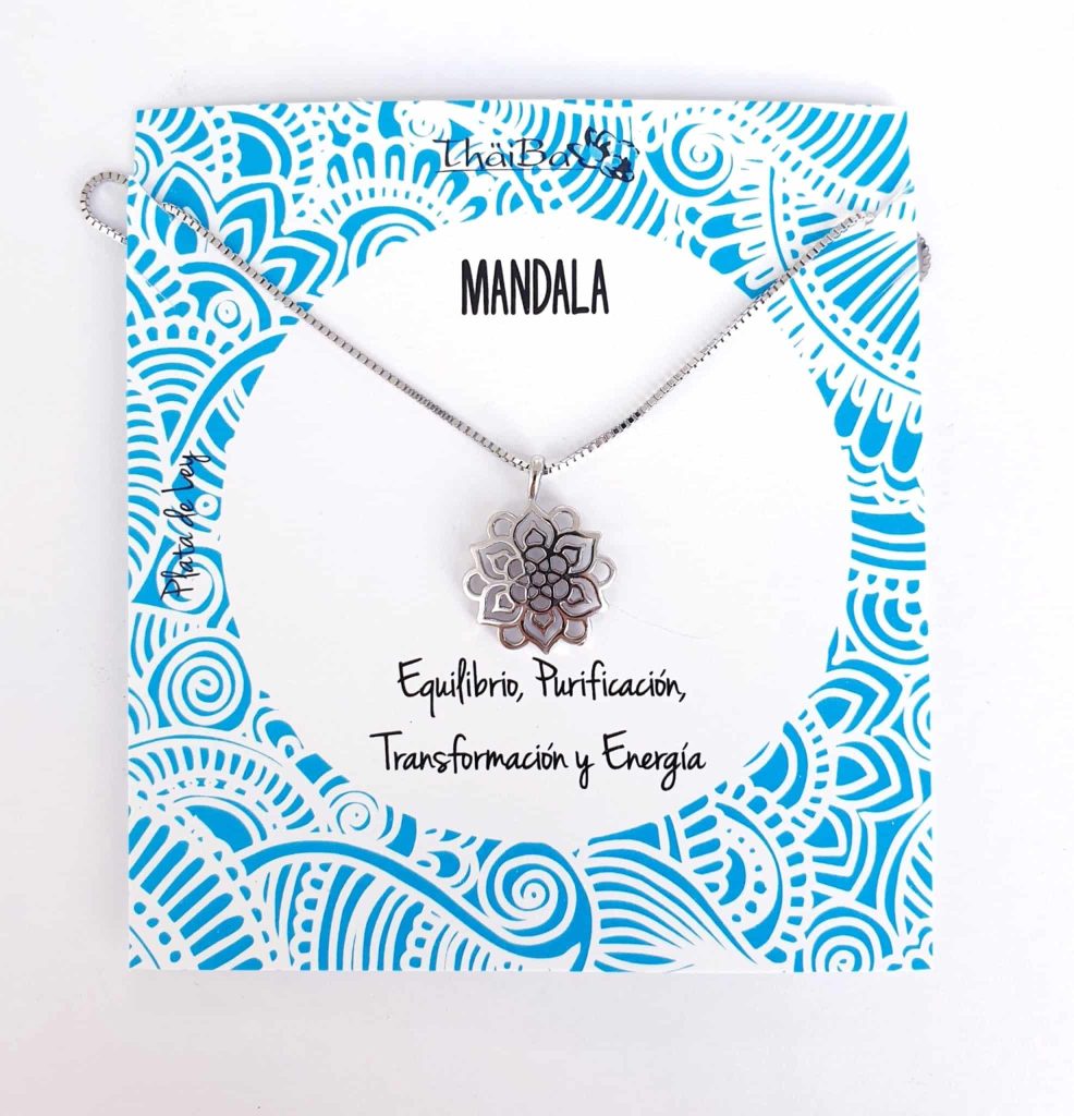 Collar mandala de plata de ley