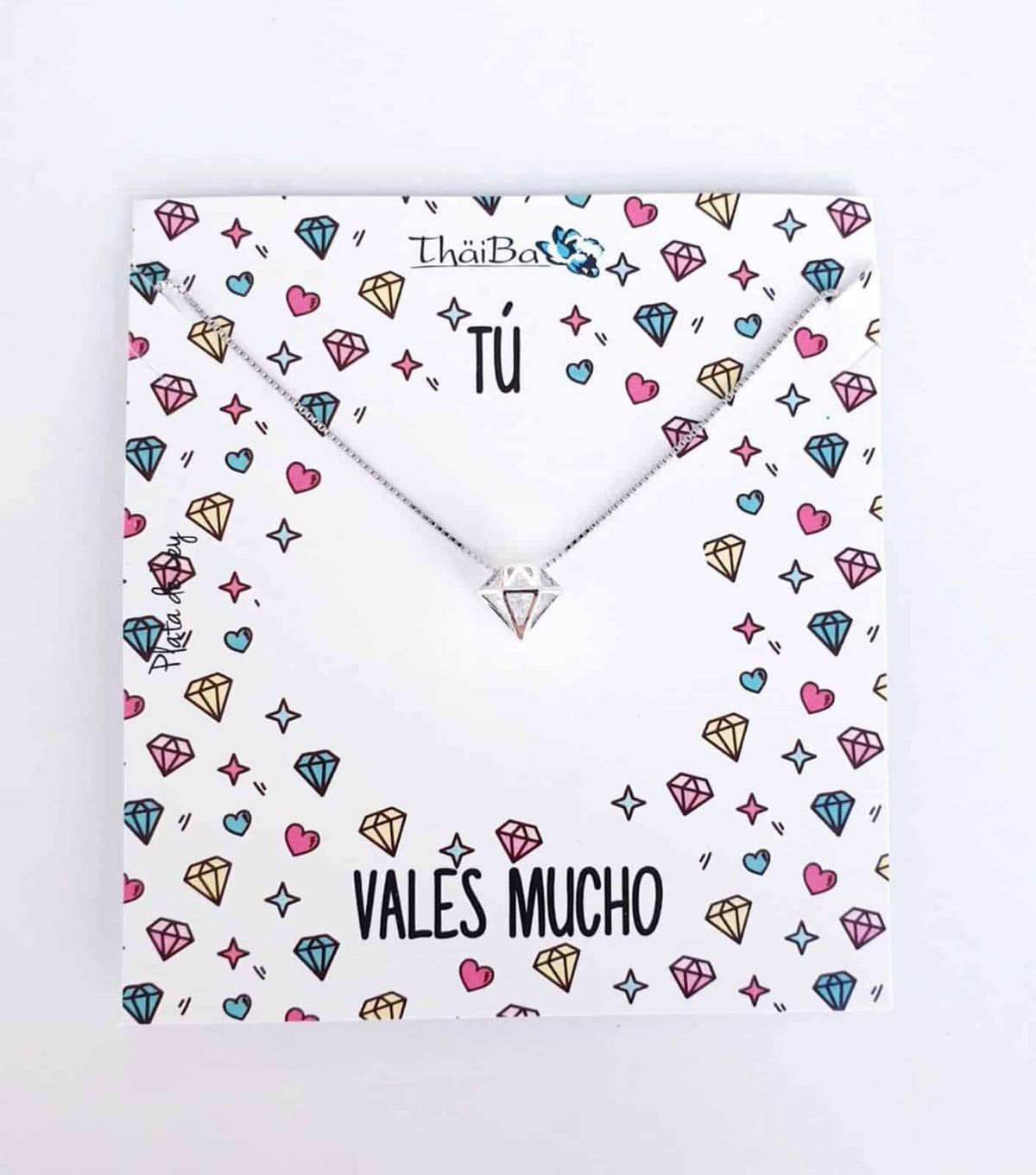 Collar diamante de plata de ley - vista adicional
