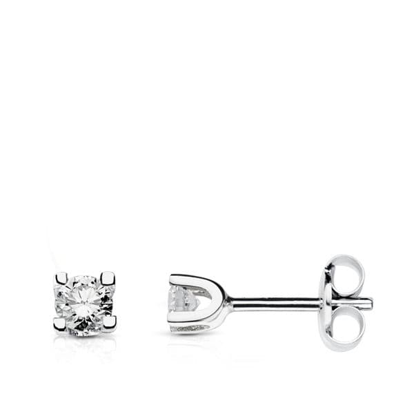 Pendientes con Diamantes Laboratorio 2,5 mm Talla Brillante 0,120 Qts. Vs2-g. de oro blanco 18K