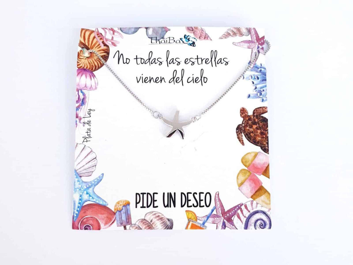 Collar estrella de mar plata de plata de ley - vista adicional