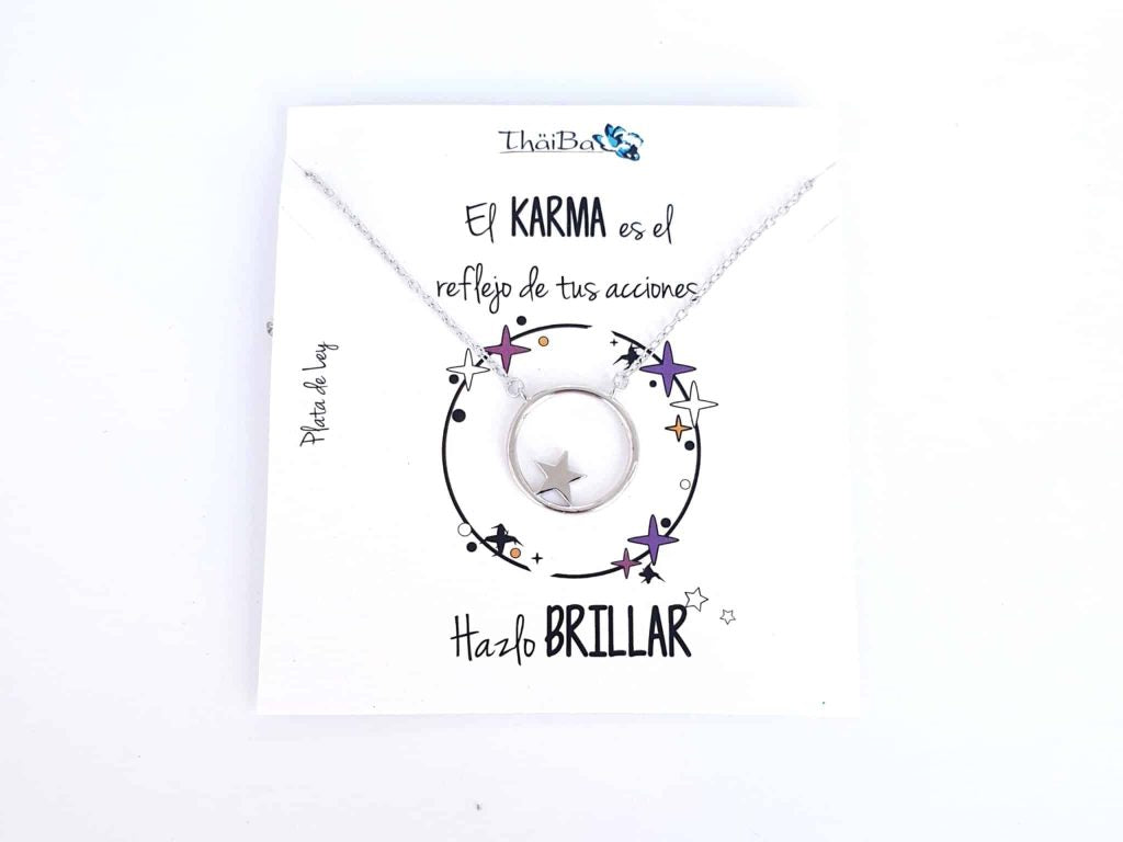 Collar karma estrella de plata de ley