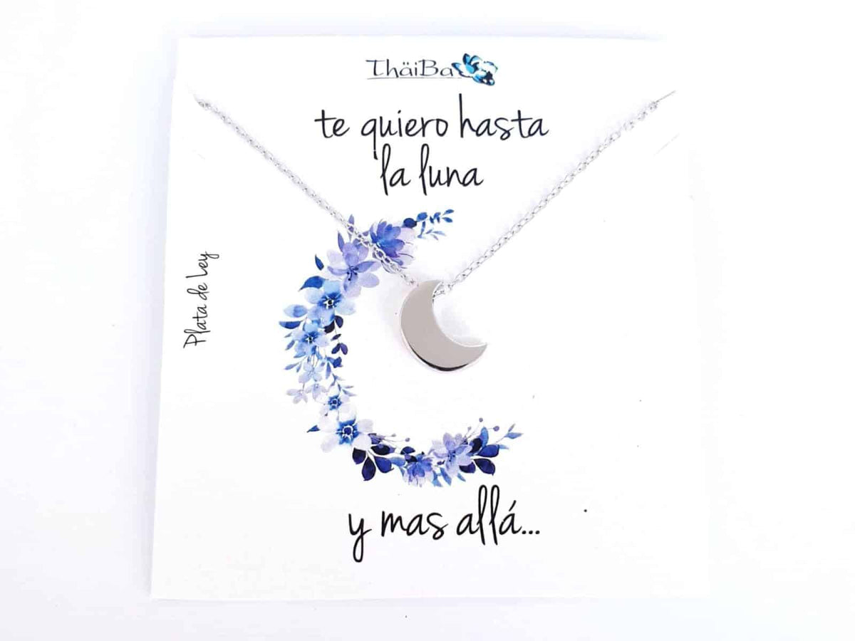 Collar luna de plata de ley - vista adicional