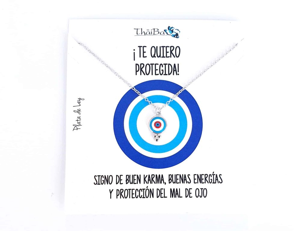 Collar ojo turco de plata de ley