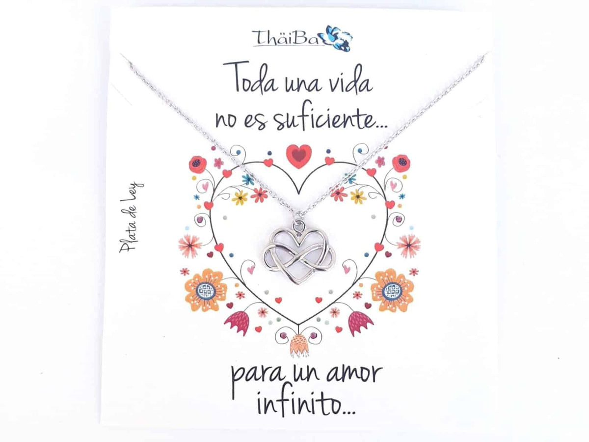Collar corazón infinito de plata de ley - vista adicional