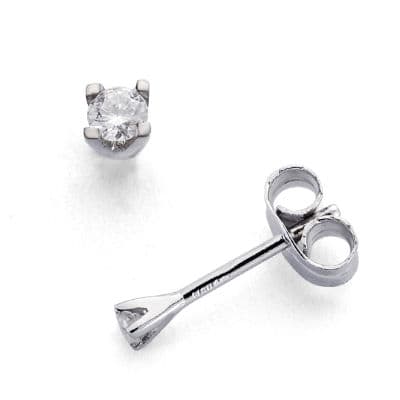 Pendientes Diamantes Laboratorio Talla Brillante 0,110 Qts Vs2-g. de oro blanco 18K