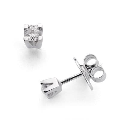Pendientes 2 Diamantes Laboratorio 0,110 Qts. Vs2-g. de oro blanco 18K