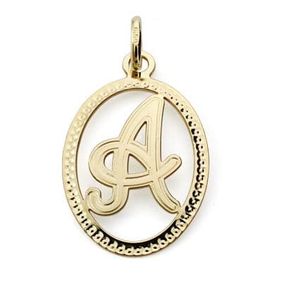 Colgante Inicial Letra a 21 x 14 mm de oro amarillo 18K