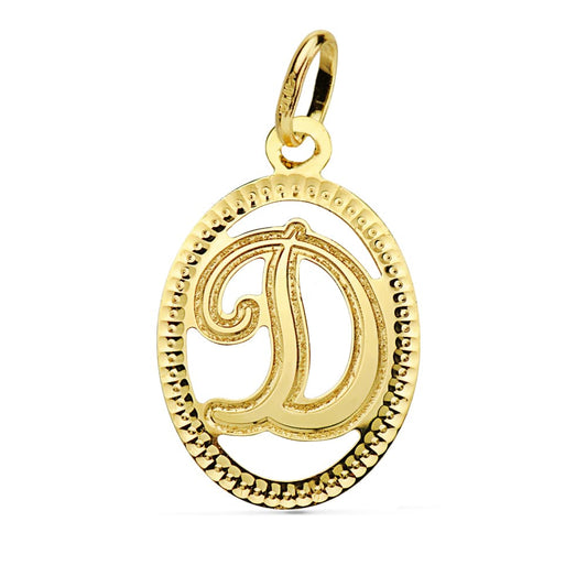 18K COLGANTE ORO AMARILLO INICIAL LETRA D 21X14 MM