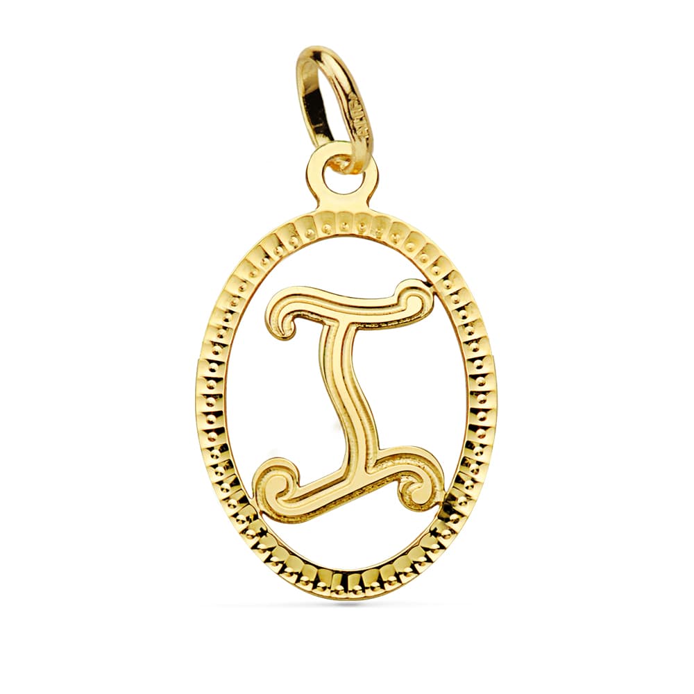 Colgante Inicial Letra I 21 x 14 mm de oro amarillo 18K