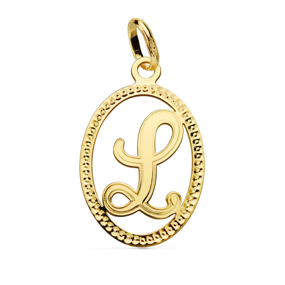 Colgante Inicial Letra L 21 x 14 mm de oro amarillo 18K