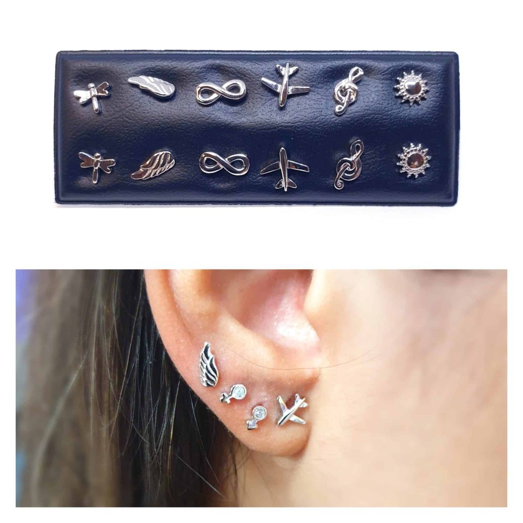 Pendientes happiness de plata de ley