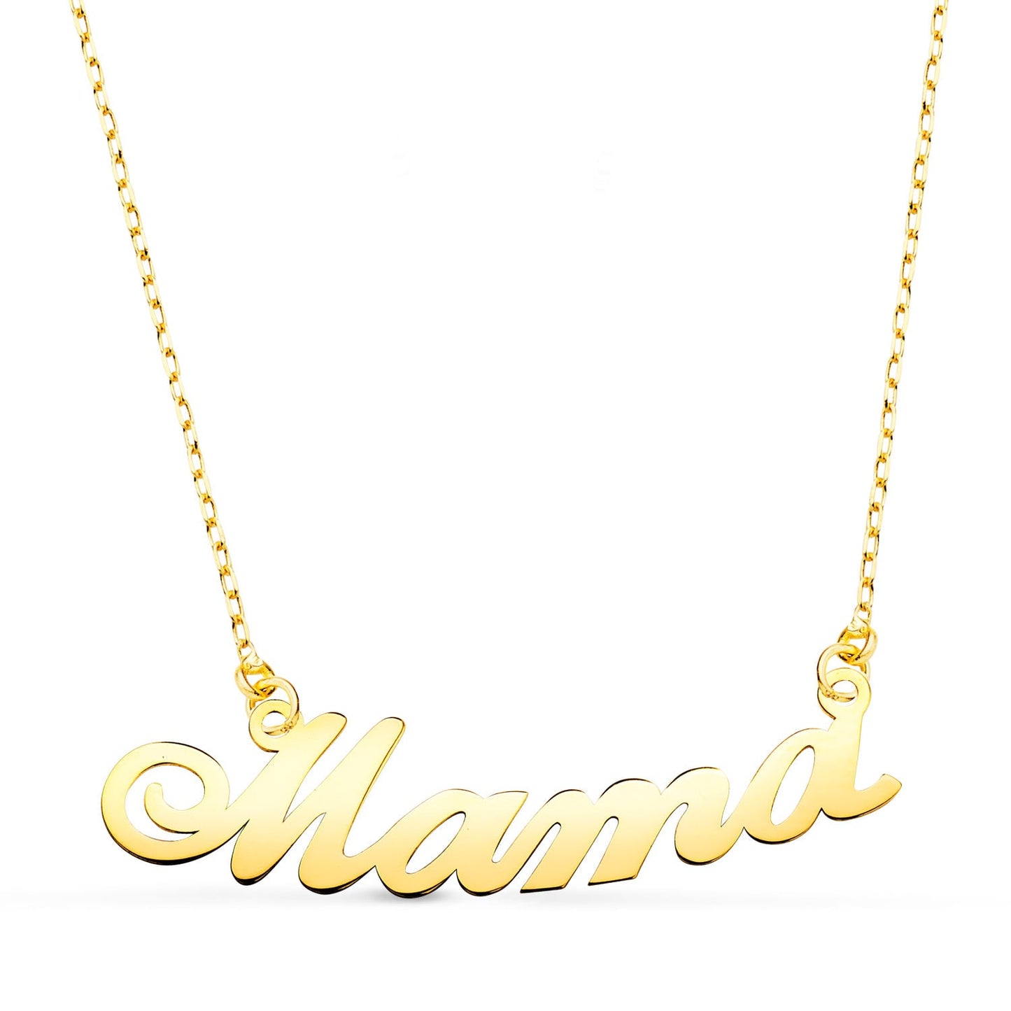 18K GARGANTILLA ORO AMARILLO LETRA MAMA ANCHO: 34MM CADENA 44 2 CM