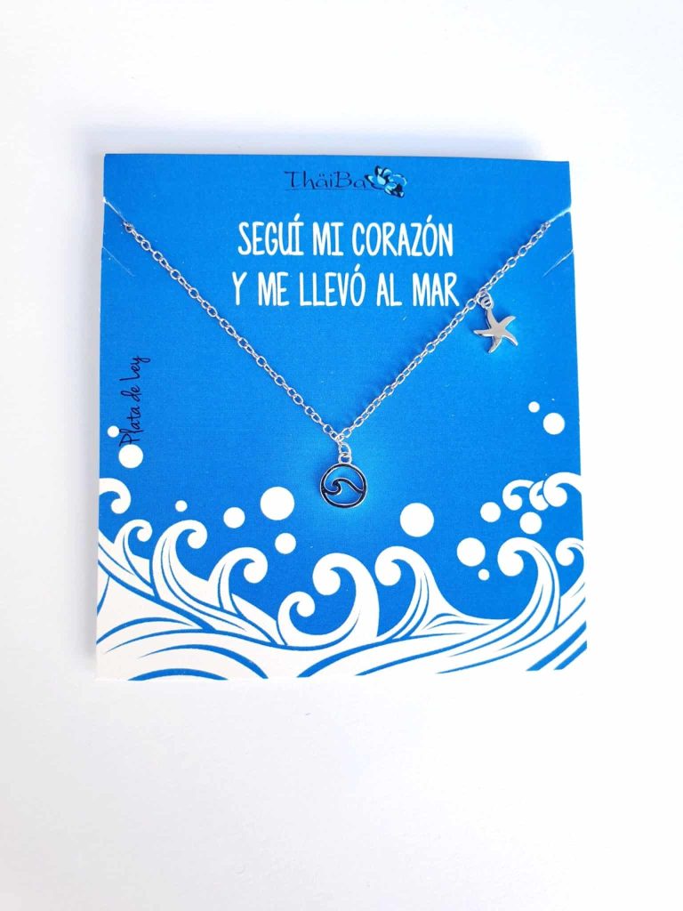 Collar mar de plata de ley