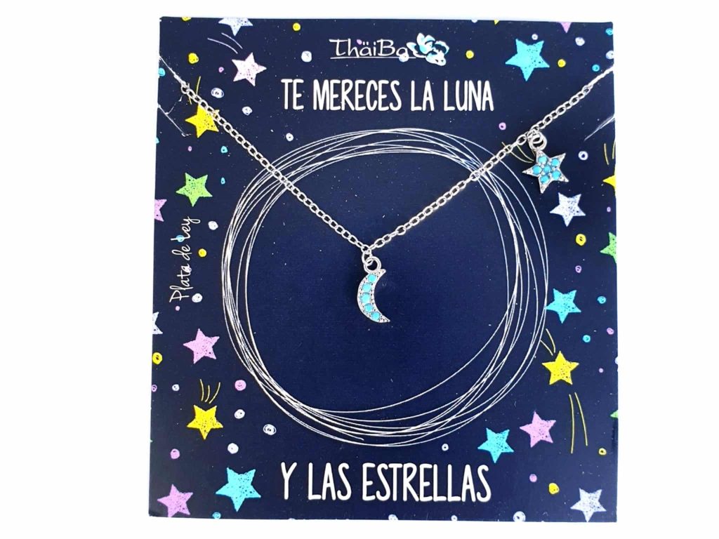Collar cielo azul de plata de ley