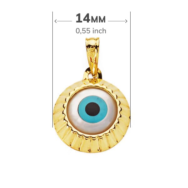 18K COLGANTE ORO AMARILLO OJO TURCO 14 MM