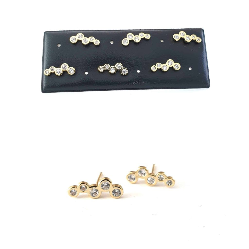Pendientes burbujas oro de plata de ley